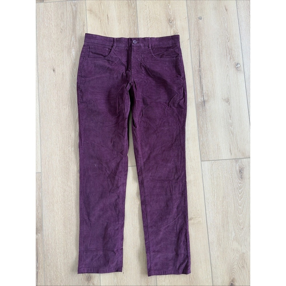 Holderness & Bourne Baxter‎ Burgundy Corduroy Tailored Chino Pants 32 X 30 NWT
